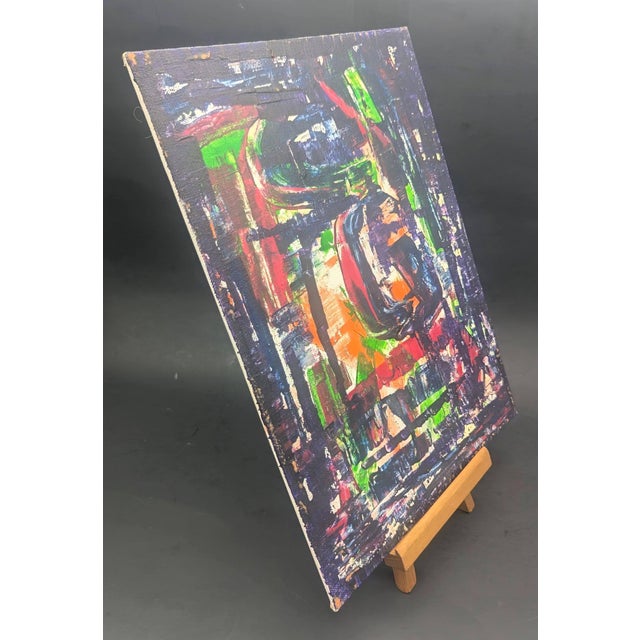 1973 Abstract Expressionist Oil Painting on Canvas Board, Unframed For Sale In Miami - Image 6 of 7