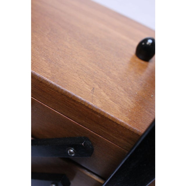 Mid-Century American Modern Stained Oak Extendable Sewing Stand For Sale - Image 11 of 13