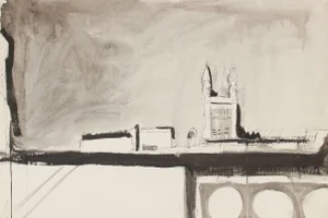 Jack Freeman San Francisco Skyline in Ink, 1960s Circa 1960s