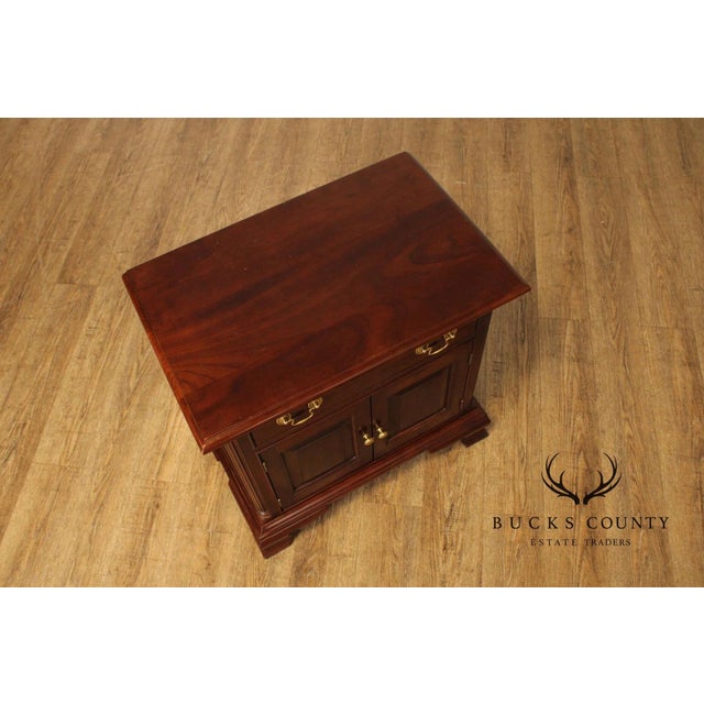 Wood Stickley Chippendale Style Vintage Cherry Nightstand For Sale - Image 7 of 15
