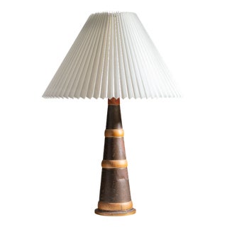 Scandinavian Tapered Copper and Brass Table Lamp, 1960s For Sale