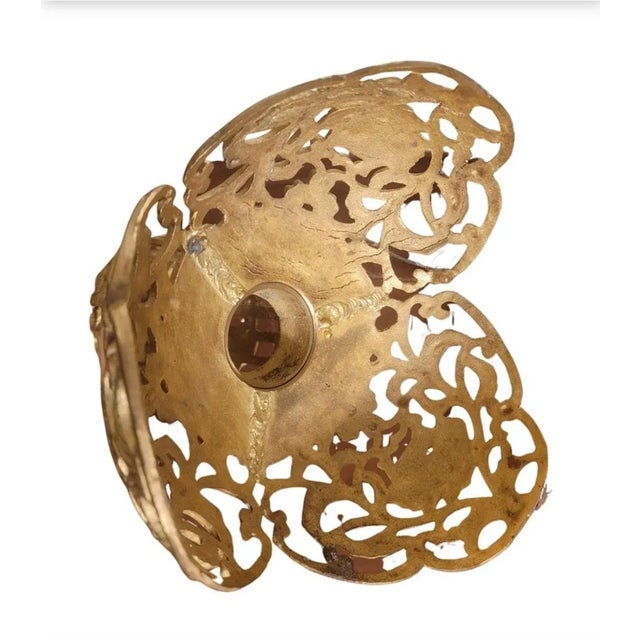 Monumental Japanese James Mont Style Large Solid Brass Candle Holders, a Pair For Sale In Washington DC - Image 6 of 7