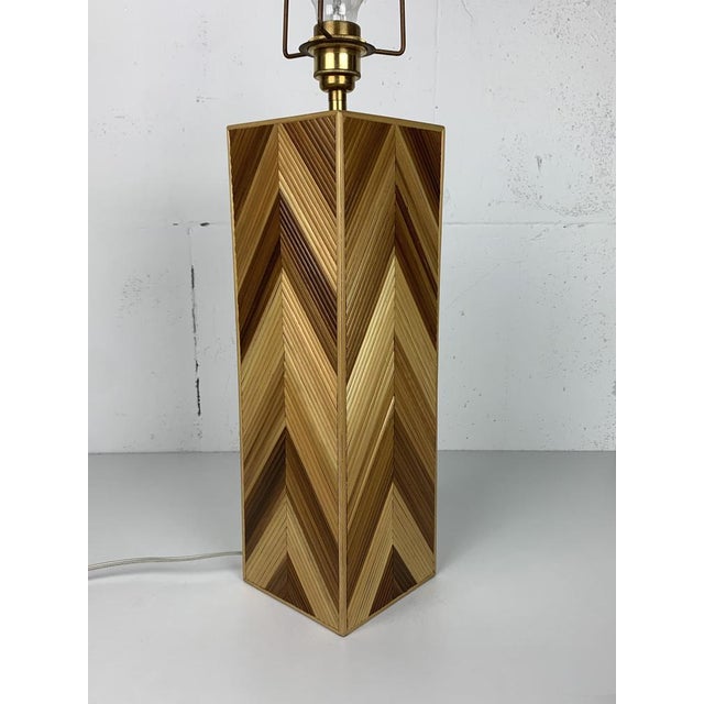 Mid-Century Pencil Reed, Rattan, Bamboo and Brass Coastal Table Lamp, 1970s For Sale - Image 14 of 17