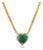 1.29ct Emerald Heart Necklace With Diamonds Inspired by Mid Century in 14k Gold For Sale