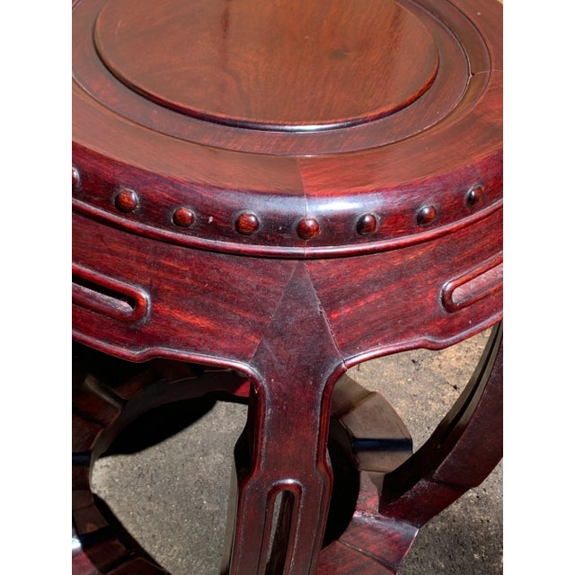 Vintage Chinese Rosewood Garden Stools-A Pair For Sale - Image 11 of 13