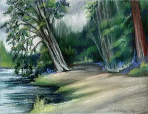 "Before the Thunder" Contemporary Original Impressionist Landscape Pastel Drawing by Kathleen Ney
