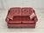1980s, Scandinavian 2-seater sofa. Original pink furniture velour, beech wood legs. Original very good condition: no...