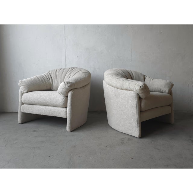 1980s Large Scale Pair of Vintage Tub Barrel Chairs For Sale - Image 5 of 11