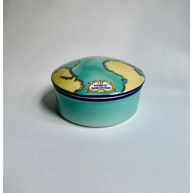 Contemporary Tiffany & Co. Porcelain "World Discovery" Covered Box For Sale - Image 3 of 16