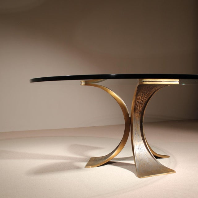 1970s Brutalist Bronze and Glass Coffee Table, Germany, 1970s For Sale - Image 5 of 14