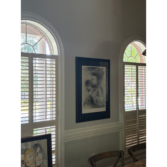 1960s Giorgos Gounaropoulos Female Figure Lithograph (1890–1977) – Signed & Numbered 140/200 – Large Framed For Sale In Houston - Image 6 of 10