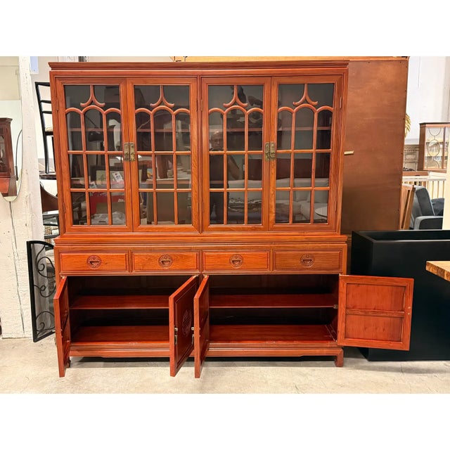 Chinese Rosewood Hutch, Circa 1970's For Sale - Image 9 of 12