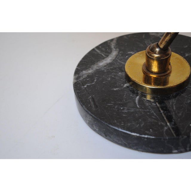 Gray Italian Modern Brass, Metal, and Black Marble Table Lamp by Luci Milano For Sale - Image 8 of 12