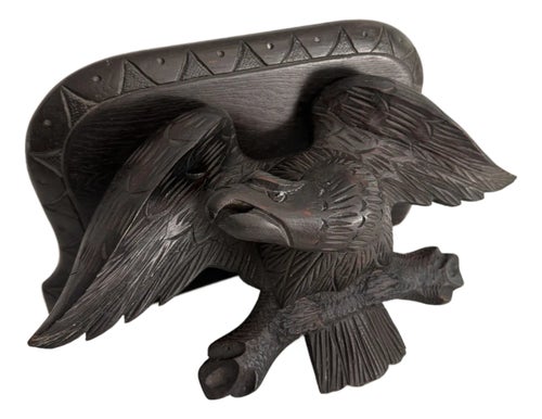 Antique Black Forest Eagle Wall Shelf