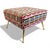 Montage Classic Stool Pair in Textured "Habanero Collection Fabric and Solid Brass Legs For Sale - Image 4 of 7