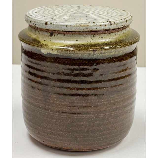 Vintage Studio Pottery Lidded Jar in Brown Tones For Sale In Kansas City - Image 6 of 8