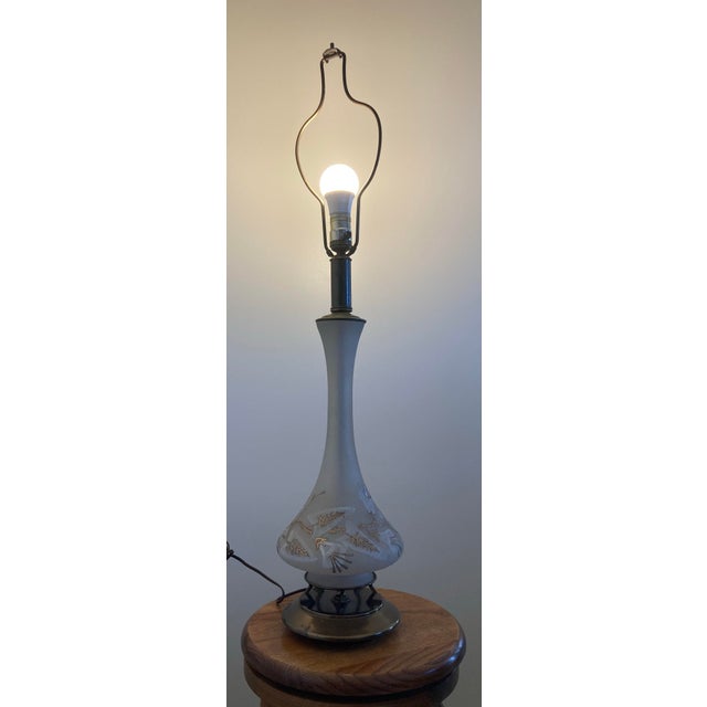 Metal 1960s Berger Swivel Harp Lamp With Ornate Brass Feet (Free Stifel Shade Optional) For Sale - Image 7 of 12