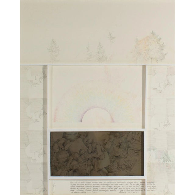 A 1981 mixed media drawing titled "De Rerum Natura II" by the American artist Gerald G. Boyce (1925-1999). This highly...