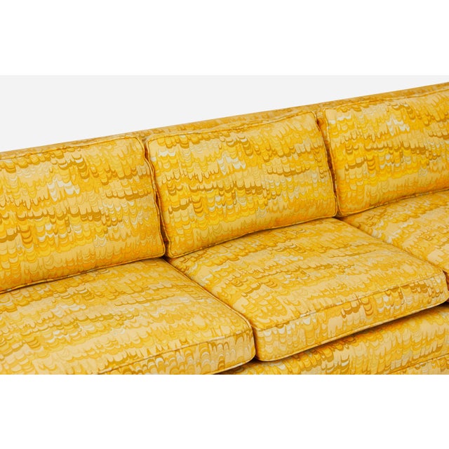 Jack Lenor Larsen Jack Lenor Larsen 5 Seat Sofa on Brass Legs For Sale - Image 4 of 7