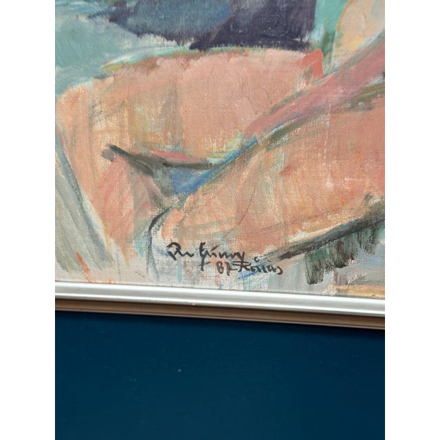 European Artist, Two Models, 1971, Oil on Canvas For Sale - Image 8 of 15