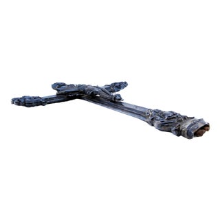 Silver Crucifix with Wooden Interior with Reliefs For Sale
