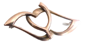 10 K Gold Victorian Heart and Wishbone Brooch Pin