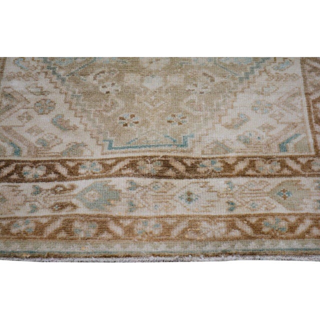 1950s Vintage Turkish Hand Knotted Wool Rug, 3'x10' For Sale - Image 5 of 5