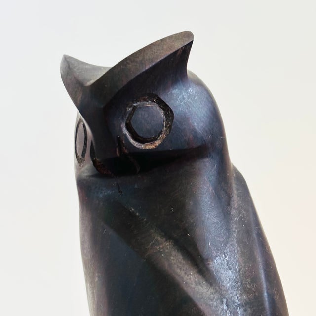 Wood Carved Ironwood Owl For Sale - Image 7 of 10