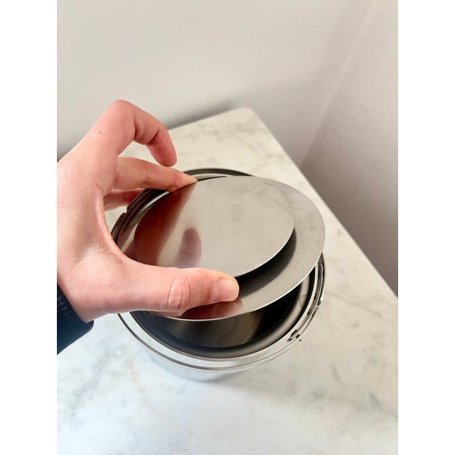 Vintage Cylinda Line Ice Bucket in Stainless Steel by Arne Jacobsen for Stelton, Denmark, 1967 For Sale - Image 12 of 14