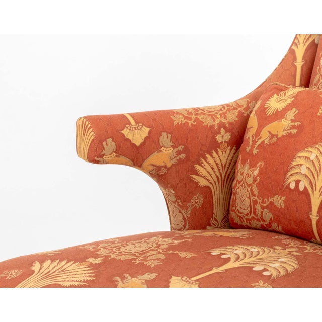 Baker Upholstered Wingback Armchair and Ottoman For Sale - Image 10 of 14