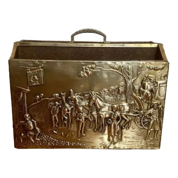 Ornate Brass Newspaper Stand, 1920s For Sale