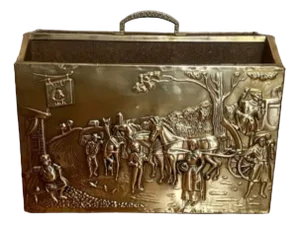 Ornate Brass Newspaper Stand, 1920s
