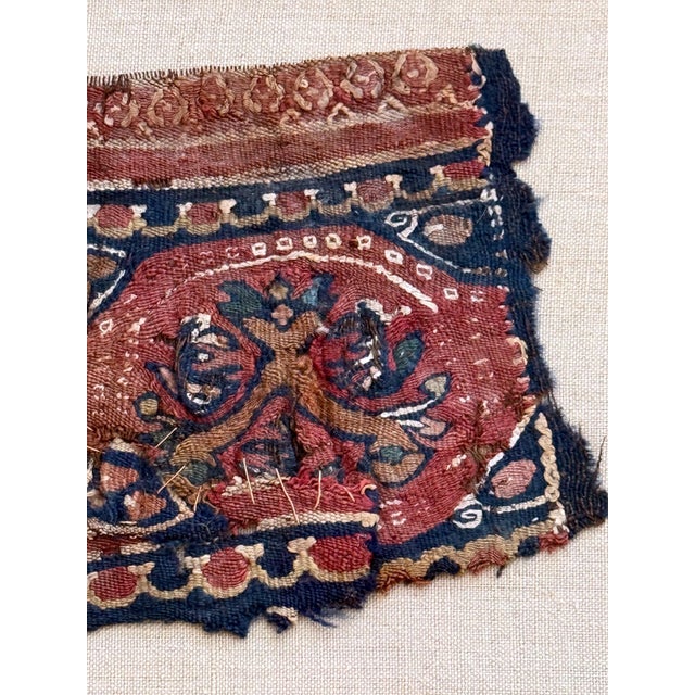 Mid-Century Modern Framed Antique Coptic Textile Fragment from Byzantine North Africa For Sale - Image 3 of 7