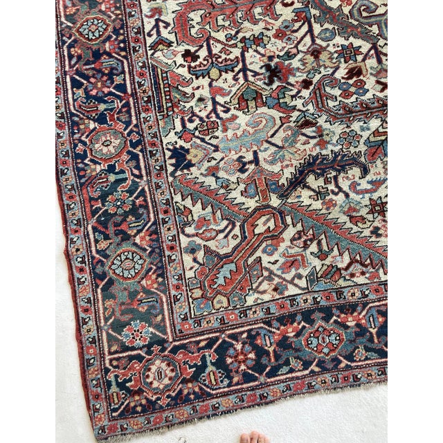 Blooming Jungle Antique Heriz Rug - 8 X 11 For Sale In Milwaukee - Image 6 of 12