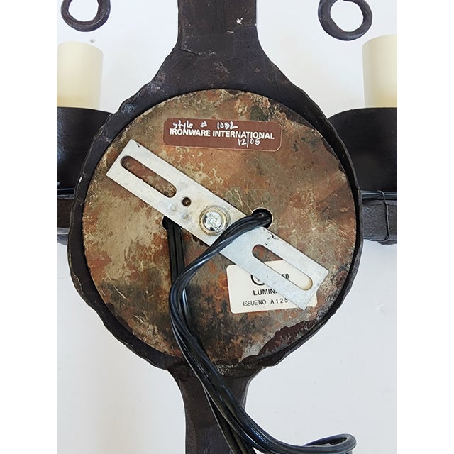 Ironware International Inc. Athena Wrought Iron Wall Sconces-a Pair For Sale - Image 14 of 14