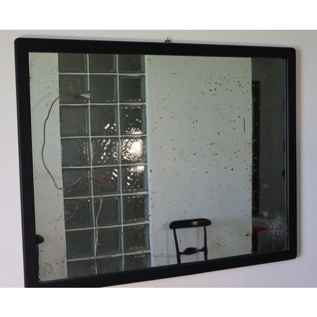 Wood Mirror with Ebonized Wooden Frame, Early 1900s For Sale - Image 7 of 7