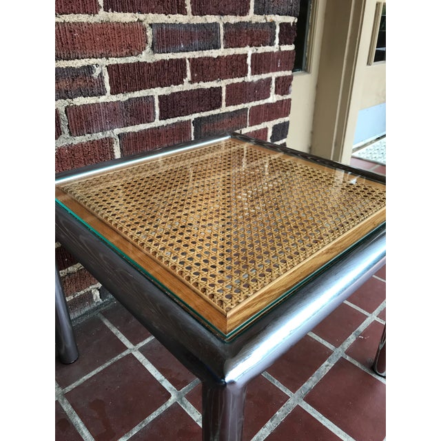 1970s 1970s Mid-Century Modern Milo Baughman Chrome Cane Side Table For Sale - Image 5 of 7