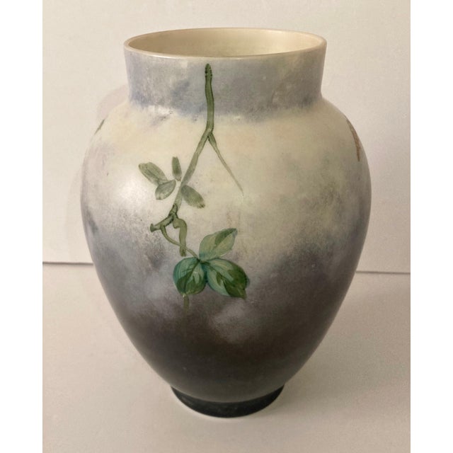 Baccarat Hand Painted Opaline Glass Vase Attributed to Baccarat For Sale - Image 4 of 7