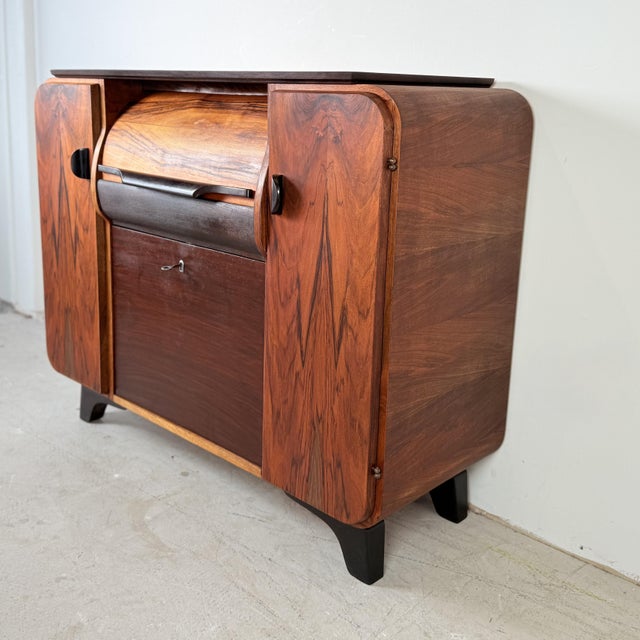 Unique gramophone cabinet from former Czechoslovakia, designed by Jindřich Halabala. This cabinet was designed in the...