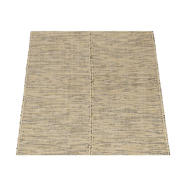 Contemporary 2010s Rug & Kilim’s Contemporary Kilim Rug in Beige With Black and Yellow Accents For Sale - Image 3 of 8