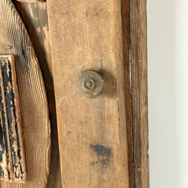 Vintage Folk Art Wall Sculptural Art of Wood Objects Assembled Cubist Collage For Sale In New York - Image 6 of 9