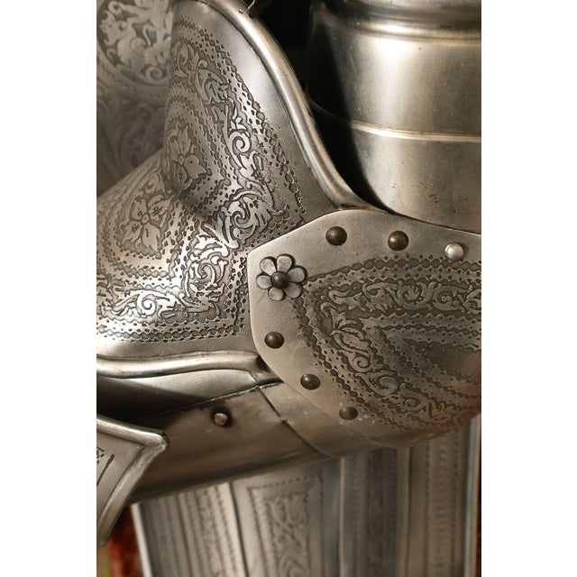 Marto Toledo Spanish Engraved Full Suit of Armor with Sword For Sale - Image 14 of 18
