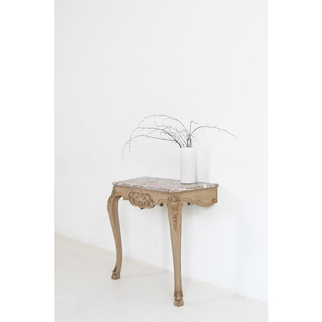 Small Louis XV Oak and Marble Top Console Table, 1920s For Sale - Image 6 of 18