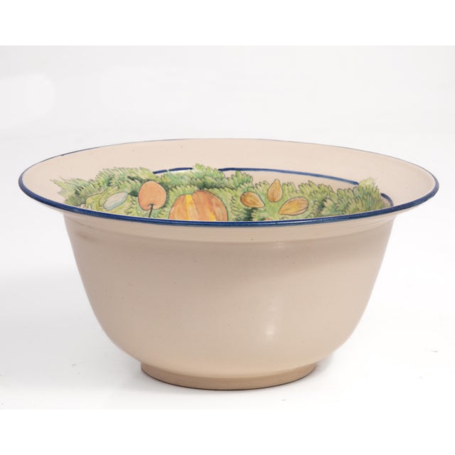 Davila Brodsky Rabbit Artworks 12" X 5.75" Art Pottery Hand Painted Bowl 1985 For Sale In Philadelphia - Image 6 of 12