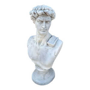 Vintage Italian Souvenir of Grand Tour Concrete Bust of " David".