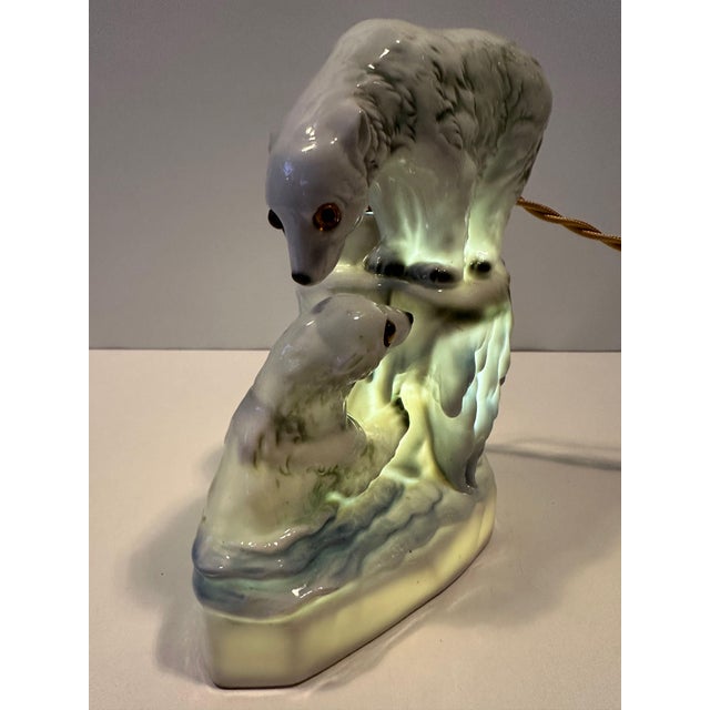 Art Deco Polar Bears Lamp, 1930s For Sale - Image 6 of 17
