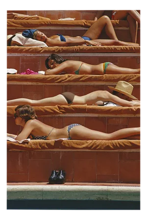 Slim Aarons, Sunbathing in Capri, Estate Stamped C-type Print