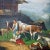 Folksy Scene with Cattles, Goats and Farmer's Wives, 1900s, Oil Painting For Sale - Image 6 of 9
