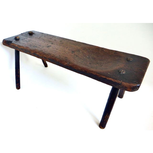 17th Century Elm Single Plank Provincial "Pig" Bench. British, Circa 1690 For Sale - Image 4 of 6