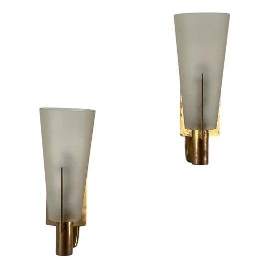 Large Vintage Italian Wall Sconces from Stilnovo, 1950s, Set of 2 For Sale